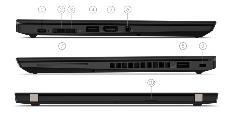 The ThinkPad X390 offers a solid selection of ports for an “ultraportable” machine.